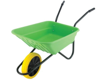 90Ltr Plastic Wheelbarrow Lime Puncture Proof Wheel